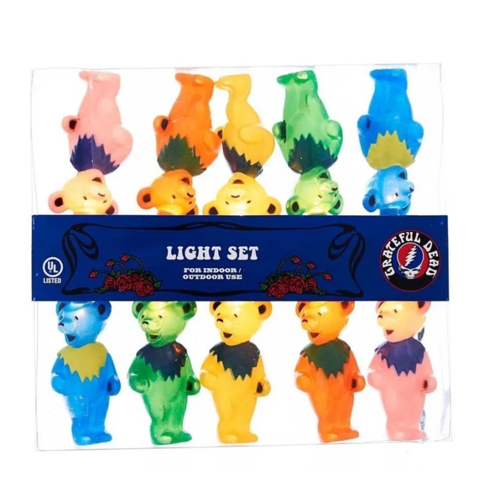 Kurt Adler Grateful Dead Marching Bear string lights. NIB